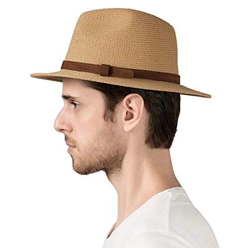 image for Lanzom Summer Beach Sun Hats for Men Women Foldable Floppy Travel Pack