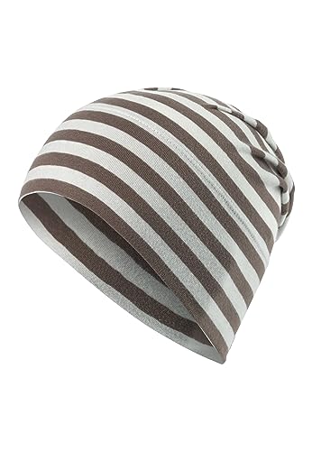 Sterntaler Baby Jungen Beanie Baby GOTS Slouch-Beanie Mütze - Beanie Baby, Kinderbeanie - aus Singlejersey mit Streifen - braun, 49