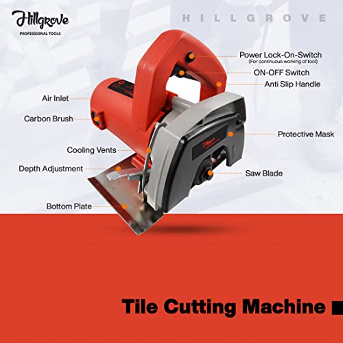 Image of Hillgrove HGTCM5B1M2 Cutting Machine Saw for Tile /Marble /Wood with Depth adjustement Marble Cutter (1050 W)
