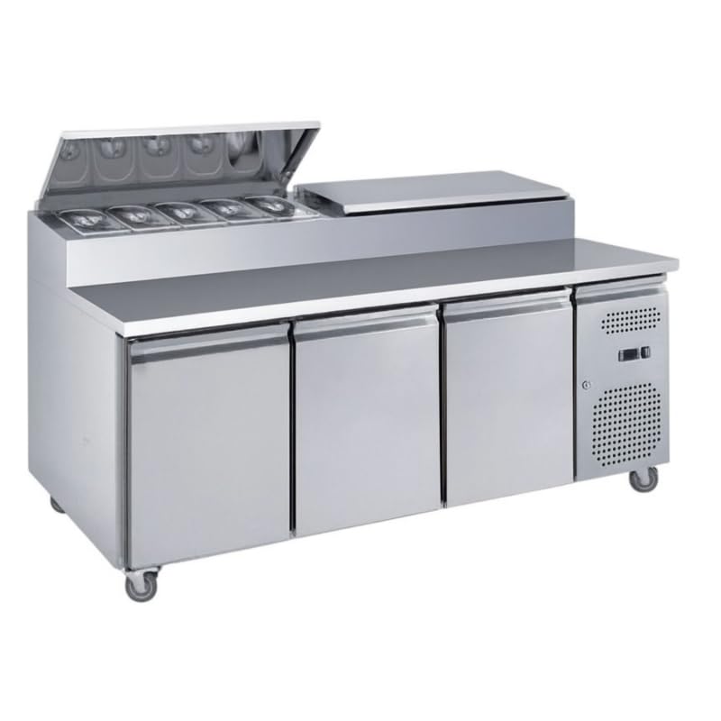 Générique Saladette refrigerata professionale a 3 porte tropicalizzate - Gruppo Laterale - 417 litri