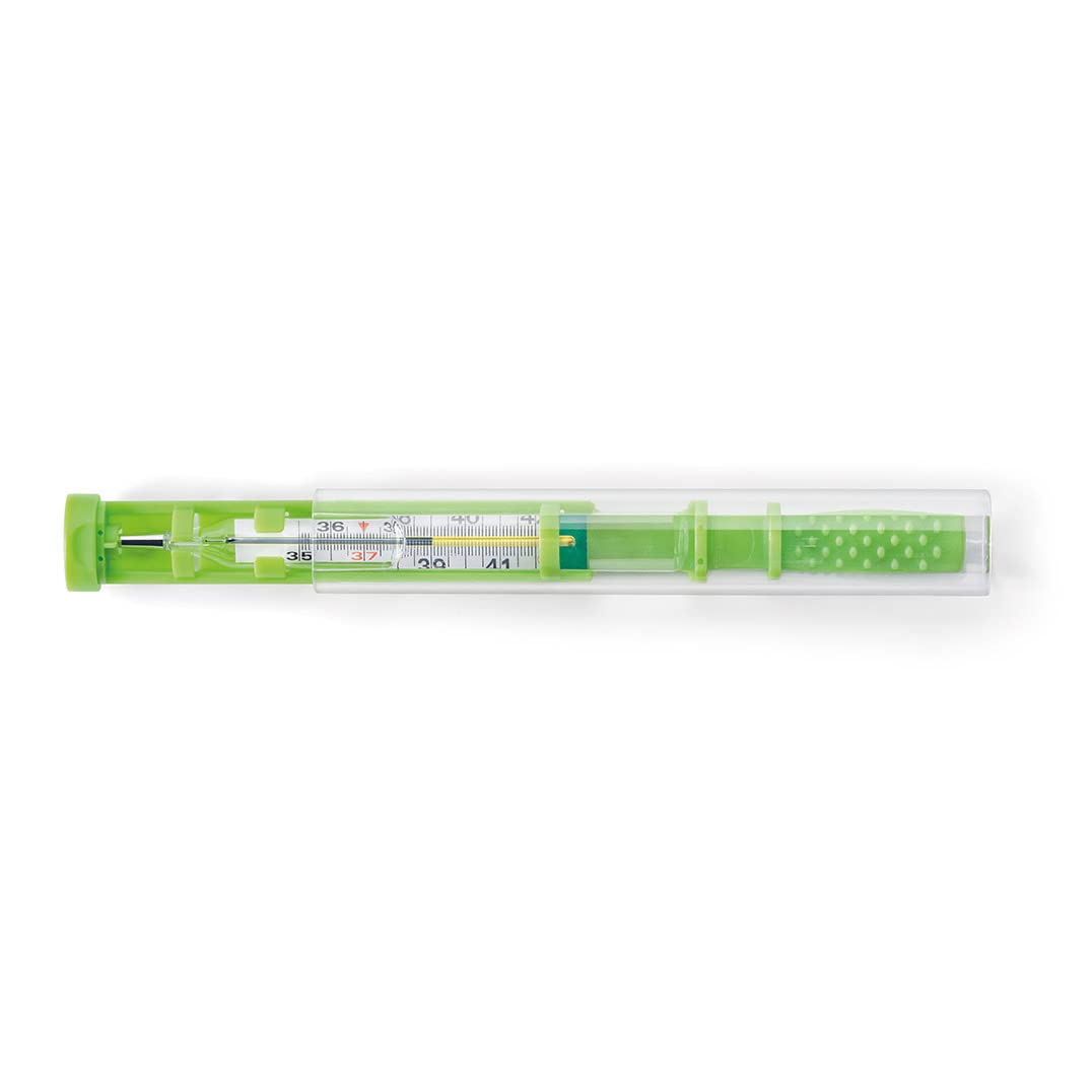 Flaem, Accu-Therm, Termómetro Ecológico de Vidrio, No tóxico, Sin Mercurio, Níquel ni PVC, Termómetro Clínico de Precisión, Seguro, Fácil de Usar, Sostenible, Diseño Italiano