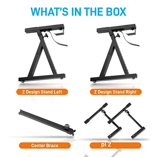 Pyle PKST2TZ Heavy-Duty Multi-Functional Music Stand - Z Style & Portable, 2Nd Tier, Height & With Adjustment, Digital Keyboard Stand, Rack Case W/Ergonomic Design, For Home Studio Etc. thumb #7