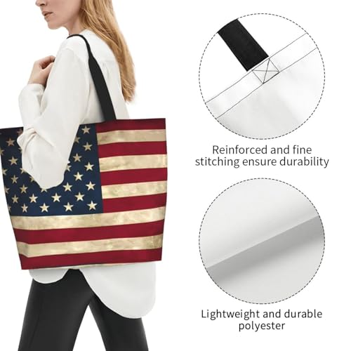 4th of July Tote Bag Women large American flag bag Interior Pocket Reusable Independence day Travel tote bags3