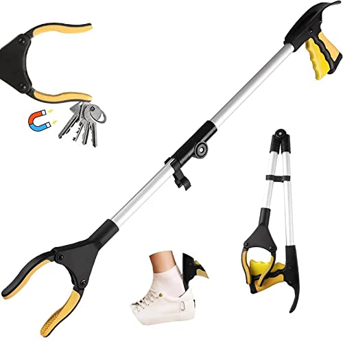 Gyios Greifzange für Senioren Müllzange Aluminium,Greifzange Lang 32',Faltbare Greifer mit...