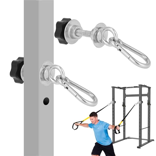 Vatemechie Set of 2 Heavy-Duty Stainless Steel Power Rack Attachments with Quick-Connect Buckles, Fits 2