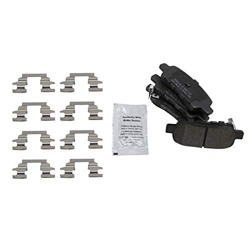 Image of TRQ Rear Brake Pad and Rotor Set Semi Metallic Calipers Compatible with 2005-2007 Infiniti G35 2006-2008 Nissan 350Z