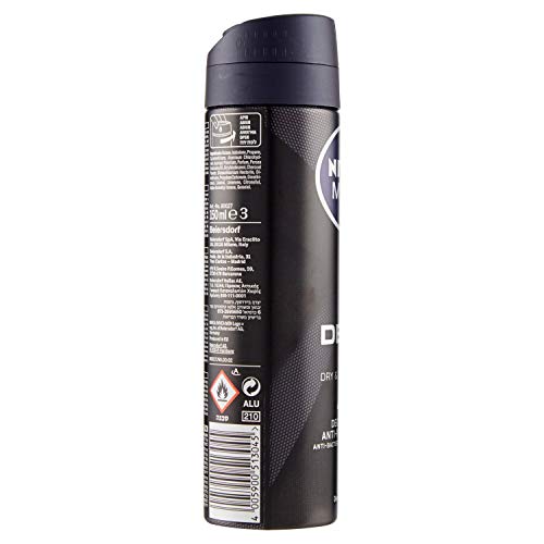 Nivea Men Deep Black Dry & Clean, Desodorante Antitranspirante, 150ml - Imagen 3