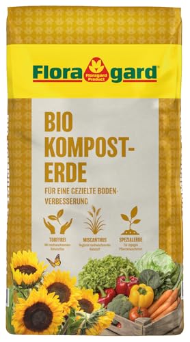 Floragard Bio Kompost-Erde 50 Liter – Pflanzerde für Blumen, Gemüse und Gehölze – mit...