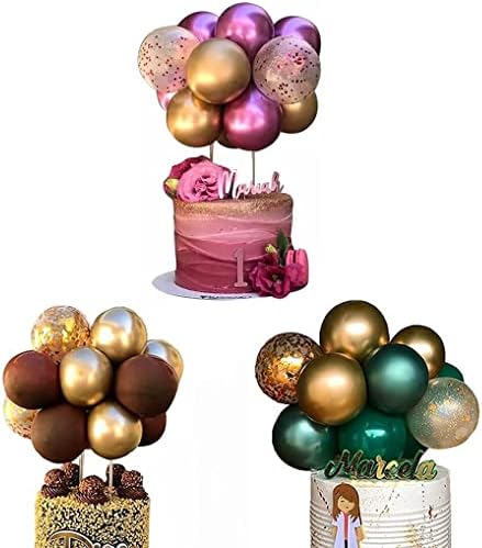 30 Pcs Balloon Cake Topper Picks Balloon Cloud Cake Topper 5 Inch Balloon Bunch Cake Decorations Mini Baloon Garland Cake Topper for Baby Shower, Birthday Party, Wedding