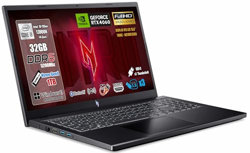 Notebook Gaming Nitro V 15, Intel Core i9-13900H, RAM 32GB DDR5, SSD 1TB, Display 15.6" FullHd IPS 180Hz, NVIDIA GeForce RTX 4060 8GB GDDR6,Wi-Fi 6, Thunderbolt 4.0,Tastiera Retroilluminata - Notebook - Immagine 6