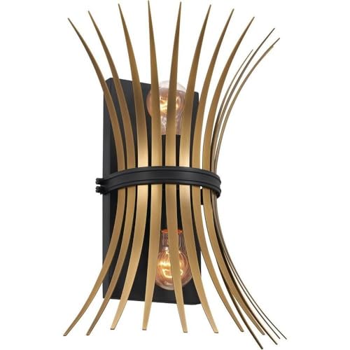 Image of Kichler Baile 16.2 Inch 2 Light Wall Sconce in Natural Brass and Black