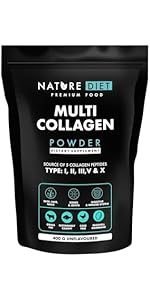 Nature Diet Multi Collagène en poudre sans saveur 400G, Peptides de collagène hydrolysés hautemen...