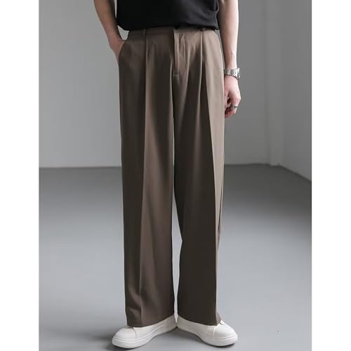 Men's Loose Pleated Business Pants Loose Pleated Suit Trousers Wide-Leg Suit Pants for Men4