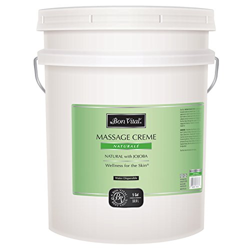 Bon Vital' Naturale Massage CrÃ¨me, Professional Massage Therapy Cream with Natural Ingredients for an Earth-Friendly & Relaxing Massage, Full Body Daily Moisturizer for Smooth Skin, 5 Gallon Pail