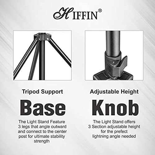 Image of HIFFIN Light Stand Kit - 9 feet (2 Light Stands) Metal Colour Black 9 feet, Portable & Foldable, Indoor & Outdoor Shoot, Heavy Duty, Photography & Videography