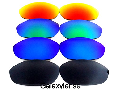 GALAXYLENSE Replacement Lenses for Oakley Monster Dog Black&Blue&Green&Red Color 4 Pairs,FREE S&H.2