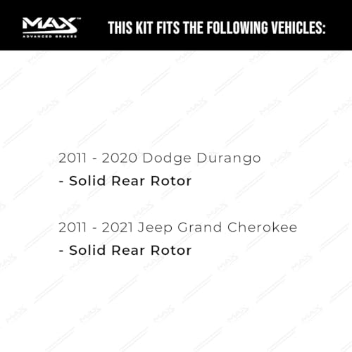 Image of MAX Advanced Brakes - Rear Brake Kit For 2011-2021 Jeep Grand Cherokee, 2011-2020 Dodge Durango (Solid Rear Rotors)| Carbon Ceramic Brake and Rotor Kit| Geomet Coated Cross-Drilled Brake Rotors