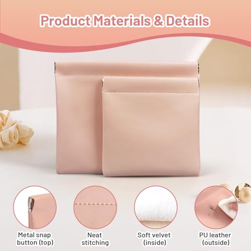 7.09″x5.51″ Small Pouches for Purse, 4PCS Cute Magnetic Mini Makeup Bag, Purse Organizers for Inside Large Storages, Organize Cosmetic, Lipstick, Jewelry,Coins in Women's Handbag4