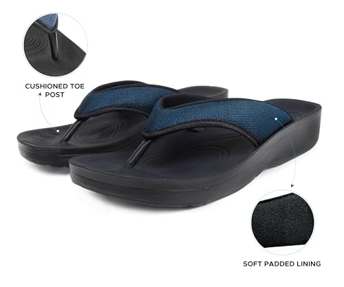 Image of AEROTHOTIC Comfy Arch Support flip flops for women Split Toe Stylish Cushioned Strap with non-slip footbed Walking Dressy Sandals Indoor and Outdoor