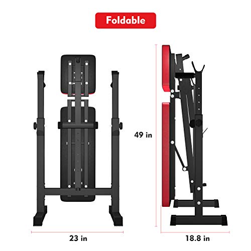 OTEKSPORT Weight Bench with Adjustable Barbell Rack, Multi-Functional Fitness Equipment, Folding Bench Press for Home Strength Training, Full Body Workout - Home Fitness Guru OTEKSPORT Weight Bench with Adjustable Barbell Rack, Multi-Functional Fitness Equipment, Folding Bench Press for Home Strength Training, Full Body Workout - Image 3