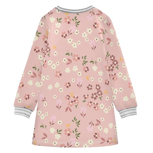 Small Flower Girls Dresses Long Sleeve Sweatshirt Dress for Girls Winter Toddler Casual A Line Dresses Size 2-8T2