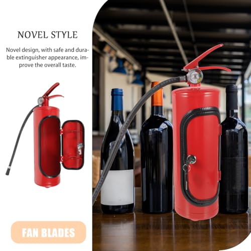 BESPORTBLE FeuerlöScher Weinkabinett Wein Container Aufbewahrungsbox Mit Kreativem FeuerlöScher Design FüR Alkohol Flasche Und Tassen 16.14X4.72X4.72In Rot Geschenk FüR Junge