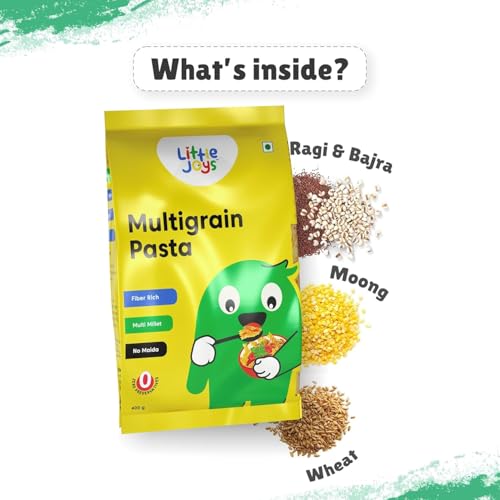 Image of Little Joys Multi Millet Pasta 400G & Tomato Sauce Squeeze For Kids 320G|No Maida Multigrain Fusilli Pasta With Moong,Jowar,Bajra & Wheat|No Refined Sugar Tomato Ketchup With Jaggery