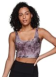 RBX Active Women's Bra Top, Scoop Back Quick Dry Athletic Yoga Tie Dye Crop Tank Top with Built in...