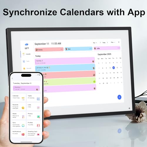 Image of Digital Calendar Wall Touch Screen Chore Chart, 32GB Electronic Calendar + Smart Family Planner, Wall and Desk Mountable, Gifts for Women Men, Gifts for Mom Dad