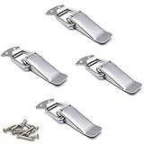 4 Stück Spannverschluss Edelstahl Kistenverschluss Hebelverschluss Kappenschloss für Case Box, Toolbox, Schublade, Schrank, Truhe,Inklusive Schrauben