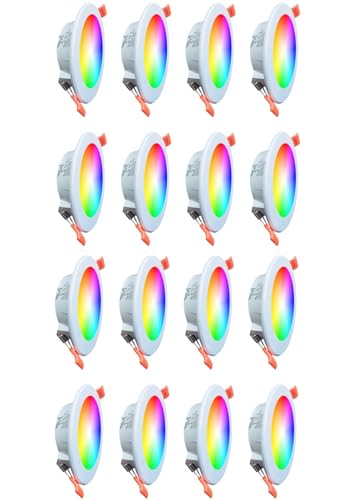 Image of MVL 9 Watt LED Regular Size Round Down Light | Celing Fixture Lamp ((Red /Pink /Blue /Yellow /Violet /Green /Sky Blue /White, Pack of 16)