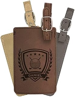 Personalized Golf Bag tag, Engraved Golf Luggage tag, Leather Luggage tag/Laser Engraved with 3 Color Options