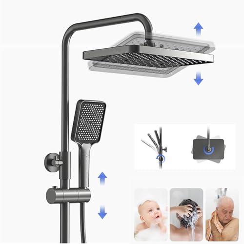 Ensemble de robinet de douche d'exception à LED colonne de douche hydromassante luxe - 6