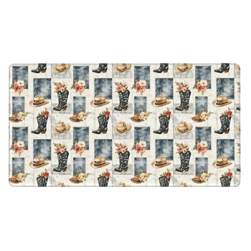 Grand tapis de souris de jeu ordinateur portable tapis de travail à carreaux