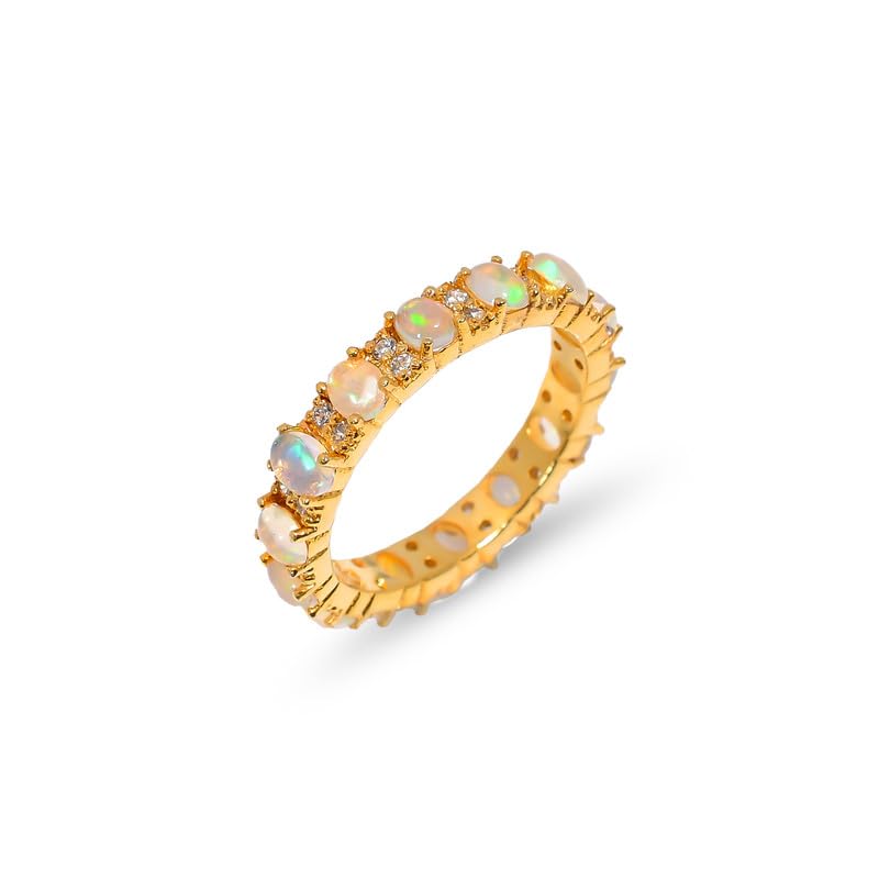 Bague opale éthiopienne argent 925 fine qui ne verdit pas le doigt