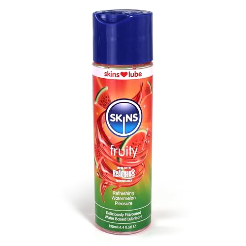 Image of Skins Watermelon Flavoured Water Based Condom Compatible Lubricant with Reaquav8 Technology 4.4 Fl Oz (130ml)