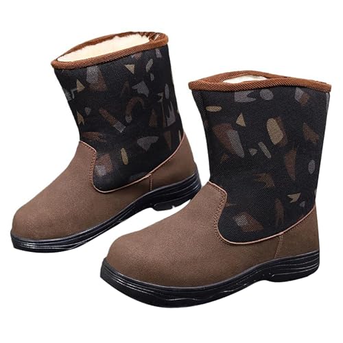 Doublure en fourrure épaisse pour ces bottes mi-mollet homme marron 41 1/3