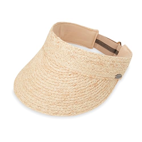 Wallaroo Women’s Capri Visor Hat (Natural) – Natural Raffia | Adjustable Medium 58cm Fit | 4-Inch Brim | Lightweight & Breathable | Perfect for Travel, Cruising, & Sunny Days