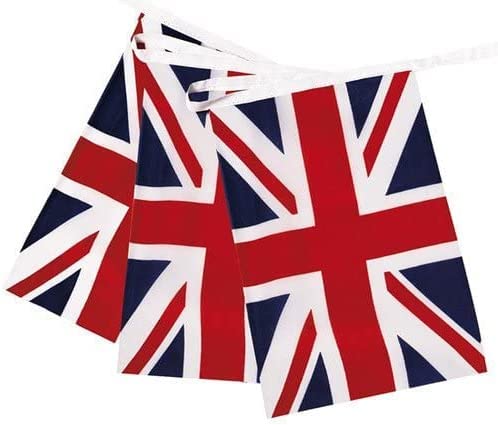GB Fabric Union Jack Bunting Flags 8M/ 26ft Long with 24 UK Flags British Banners Party Decor United Kingdom Full Flag Patriotic Themed Bunting for UK Royal Street Party Decoration - Image 3