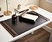 Dacasso Walnut & Black Leather Luxury 3 Piece Set - Blotter Pad & Desk Mat Organization Essentials - Executive Decor and Desk Surface Protector