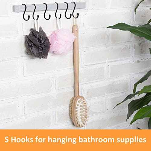 Higift 12 Pack 5 Inch Large S Hooks For Hanging Plants, Black Vinyl Coated S Hooks, Non Slip Heavy Duty S Hooks, Metal Black Rubber Coated Closet S Hooks For Hanging Plants Jeans Pot Pan Cups Clothes #TOP5