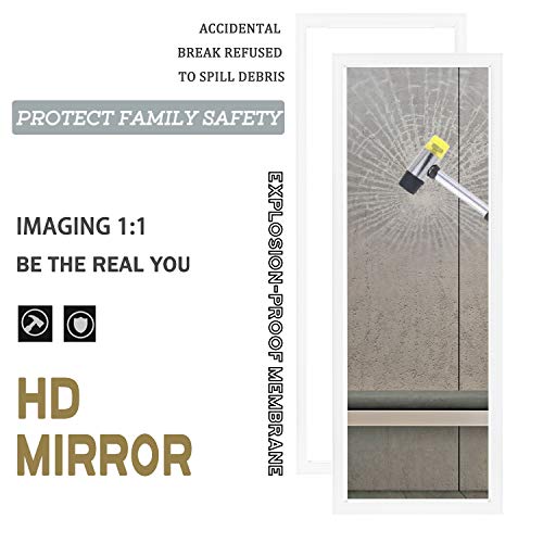 Image of PexFix Full Length Floor Mirror Floor Stand up or Wall Mounted Mirror Mirror Full Length with Thin Frame Mirror,White,44''x16'' (USAM019)