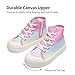 DREAM PAIRS Kids Sneakers Little Boys Girls High Top Canvas Shoes LilLegends CourtStar Casual Walking Shoes,Size 4 Big Kid,Rainbow/Pink,SDFS2326K