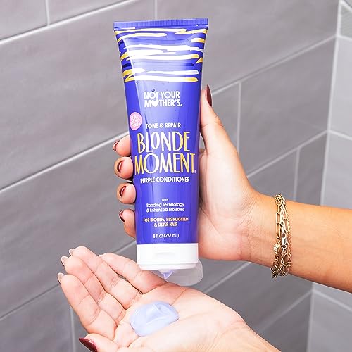 Not Your Mother's Blonde Moment Shampoo And Conditioner (2-Pack) - 8 Fl Oz - Purple Shampoo And Conditioner For Blondes - Reduces Brass, Enhances Hair Shine, Moisturizes Hair #TOP5