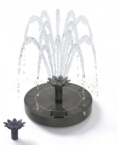 Solar Springbrunnen Solar Teichpumpe mit Innovative 4-in-1 Düse 2026 Neueste 1.8W Solarbrunnen Solar Wasserpumpe Solar schwimmender Fontäne Pumpe für Gartenteich Springbrunnen Vogel-Bad Pool