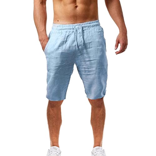 Adpan Pantalones cortos de senderismo para hombre, pantalones cortos de trabajo, pantalones cortos de vestir para hombre, Bermudas para hombres, pantalones cortos de algodón para hombre, azul, 54