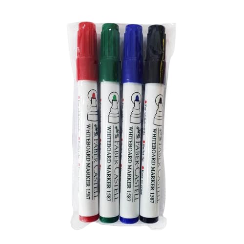 Faber-Castell Whiteboard Marker 4pc Assorted (Blue-Black-Red-Green)