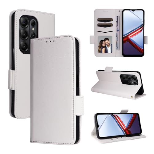 �X�}�z�P�[�X �Ή��@�� for Doogee Note 56X / Note 56X Pro �X�}�z�P�[�X�y�t���b�v�X�^���h�E�}�O�l�b�g�J�E�J�[�h�X���b�g�t���E�H���b�g�z White
