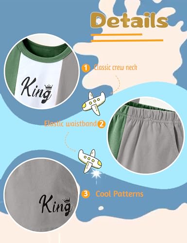 Image of mksodopy Toddler Boy Clothes Color Block Patchwork Short-Sleeved T-Shirt Color Block Shorts Boys Summer Outifts