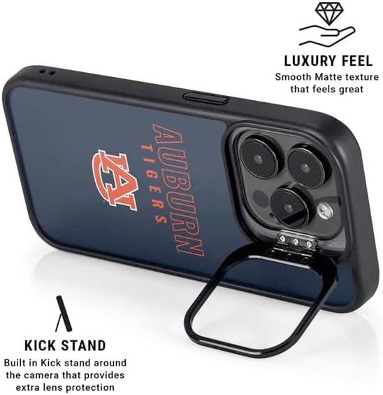 Skinit Kickstand Phone Case Compatible with iPhone 15 Pro - Officially Licensed Auburn University Tigers Outline Design
